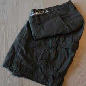 Nautica Olive Green Cargo Shorts Size 48W BG Big & Tall